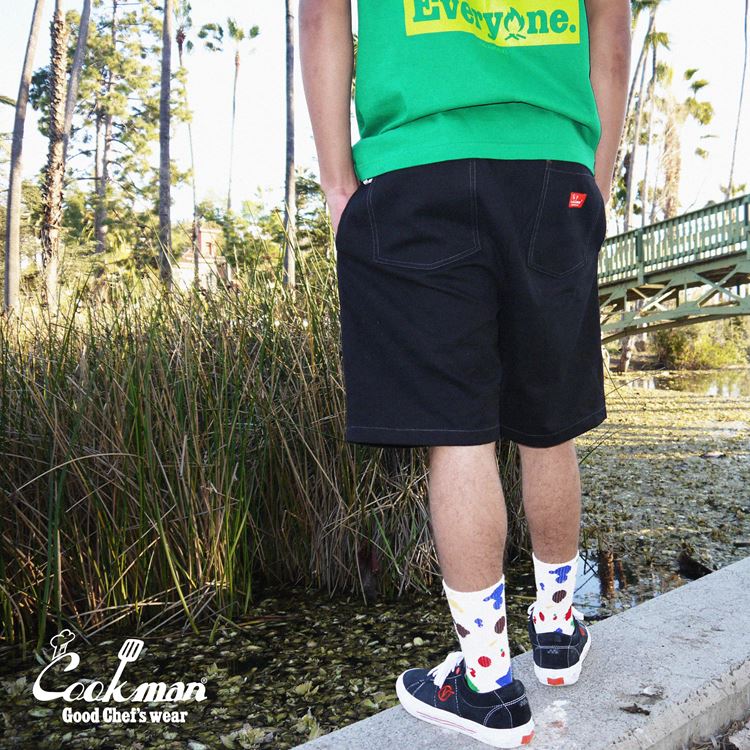 シェフパンツ Chef Pants Short Front pocket Black