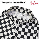 シェフパンツ Chef Pants Short Front pocket Checker Black