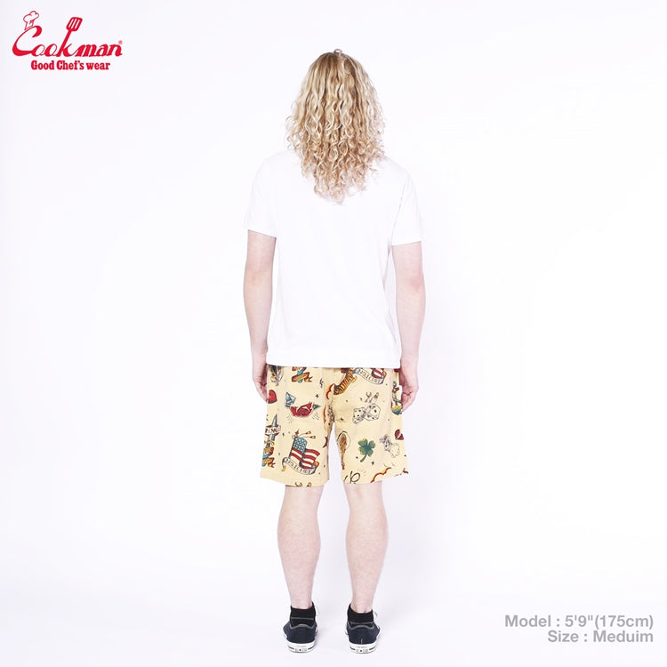 シェフパンツ Chef Pants Short Old Tattoo Beige