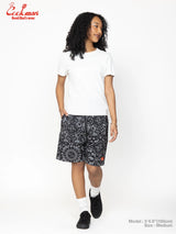 シェフパンツ Chef Pants Short Light Paisley Black