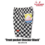 シェフパンツ Chef Pants Short Front pocket Checker Black