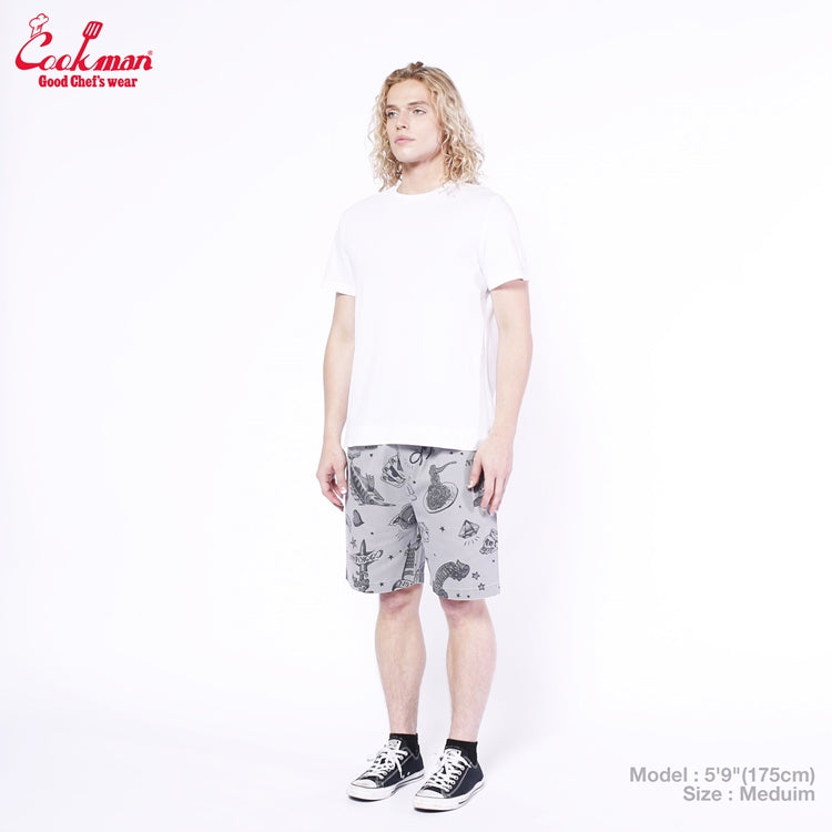 シェフパンツ Chef Pants Short Old Tattoo Gray