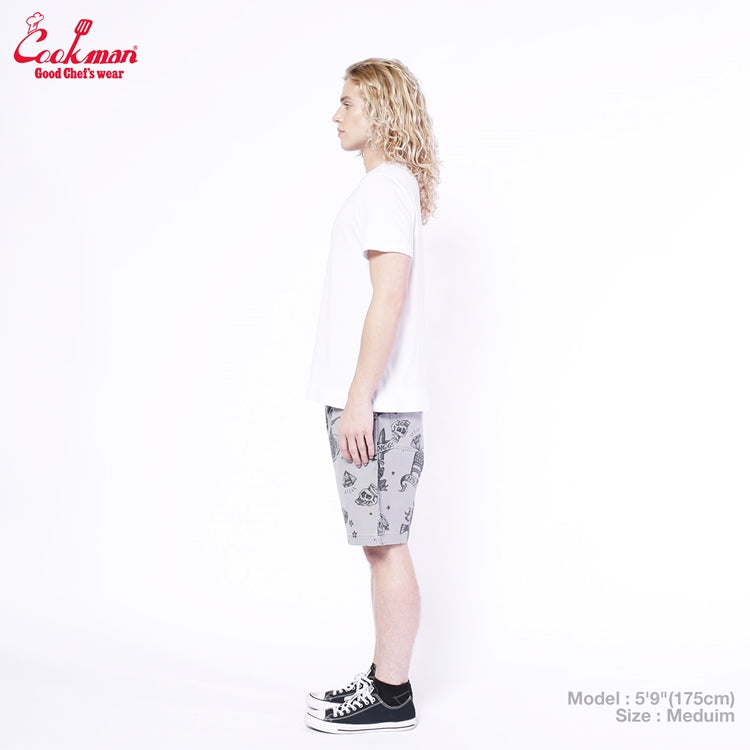 シェフパンツ Chef Pants Short Old Tattoo Gray