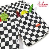 シェフパンツ Chef Pants Short Front pocket Checker Black