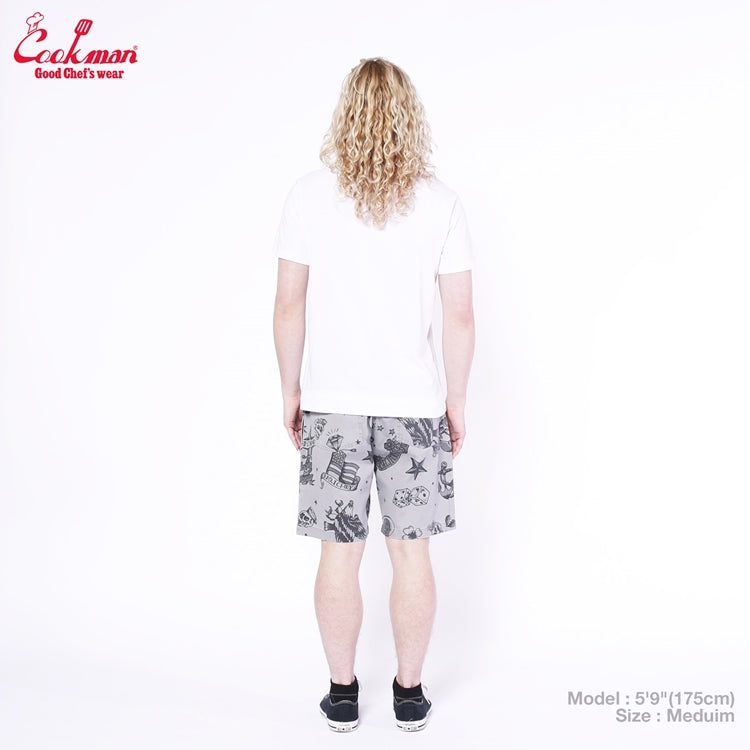 シェフパンツ Chef Pants Short Old Tattoo Gray