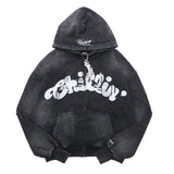 CHILLIN'. Studs Pigment Zip Hoodie- Black
