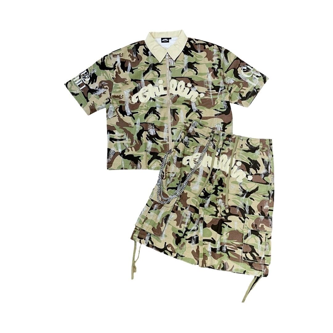 CHILLIN' -Camo Open Zip Shirts-　　　