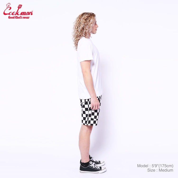 シェフパンツ Chef Pants Short Front pocket Checker Black
