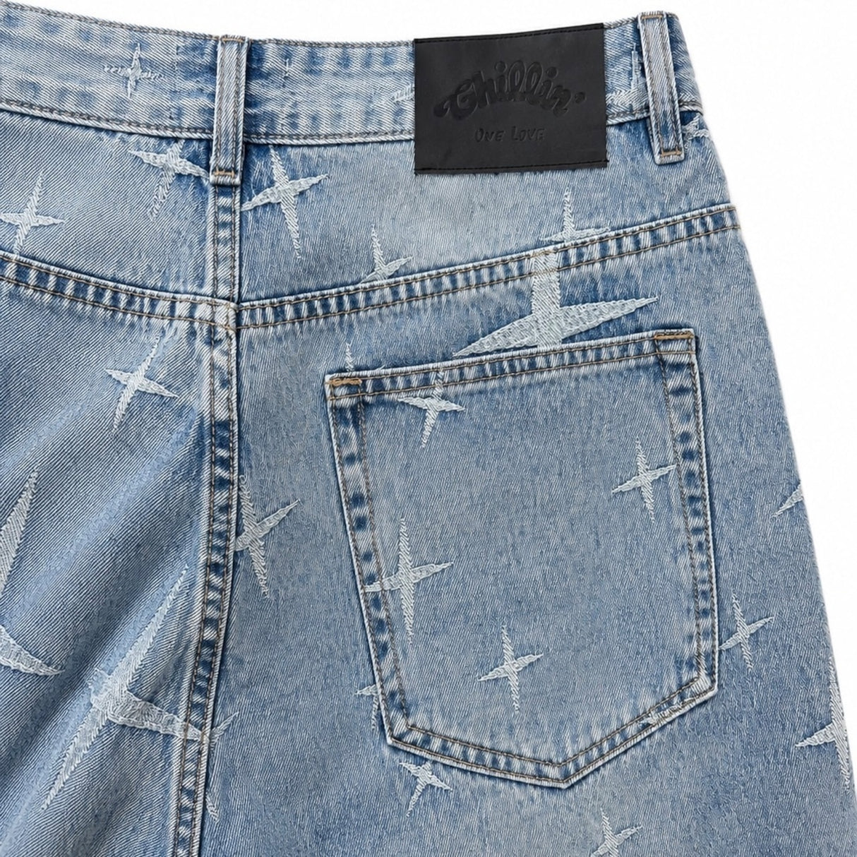 CHILLIN'  Star Denim Shorts-