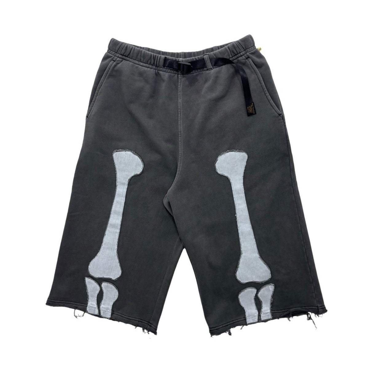 vanson  Bone Patch Sweat Shorts- Black / White