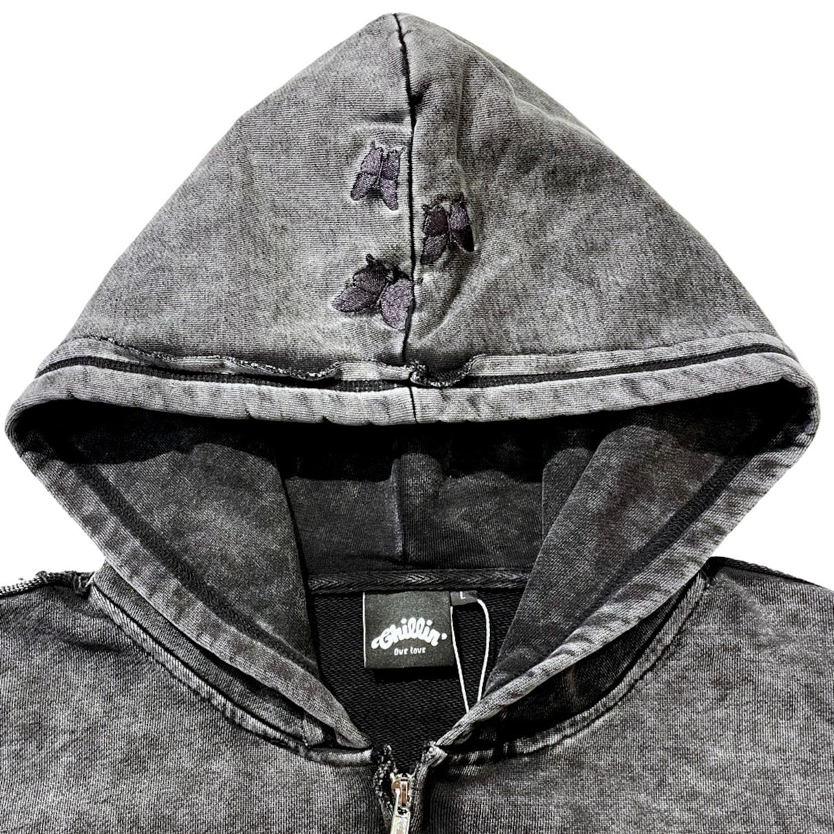 CHILLIN' -NY BUTTERFLY PIGMENT ZIP HOODIE-