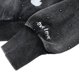 CHILLIN'. Studs Pigment Zip Hoodie- Black