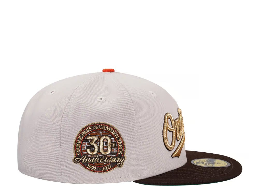 【海外買付品】NEW ERA 59FIFTY BALTIMORE ORIOLES 30TH ANNIVERSARY STONE GOLD TWO TONE