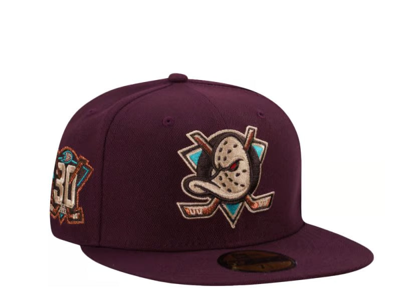 【海外買付品】59FIFTY Anaheim Ducks 30th Anniversary Maroon