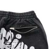CHILLIN'  Studs Pigment Sweat Shorts- Black