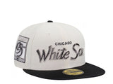 【海外買付品】NEW ERA 59FIFTY CHICAGO WHITE SOX 95 YEARS SATIN EDITION WHITE BLACK