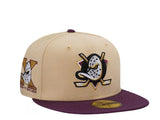 【海外買付品】59FIFTY Anaheim Ducks 10th Anniversary Vegas Plum Two Tone
