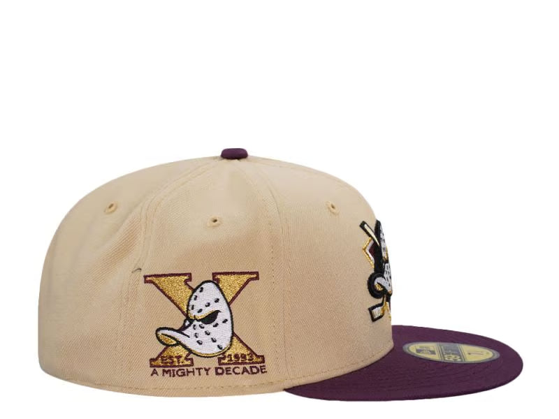 【海外買付品】59FIFTY Anaheim Ducks 10th Anniversary Vegas Plum Two Tone