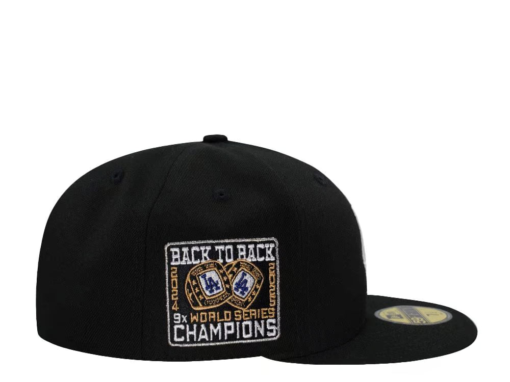 【海外買付品】NEW ERA 59FIFTY LOS ANGELES DODGERS BACK TO BACK WORLD SERIES CHAMPIONS BLACK