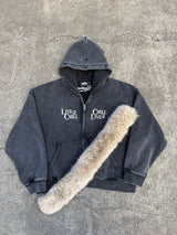 CHILLIN' -Removable Fur Zip Hoodie-