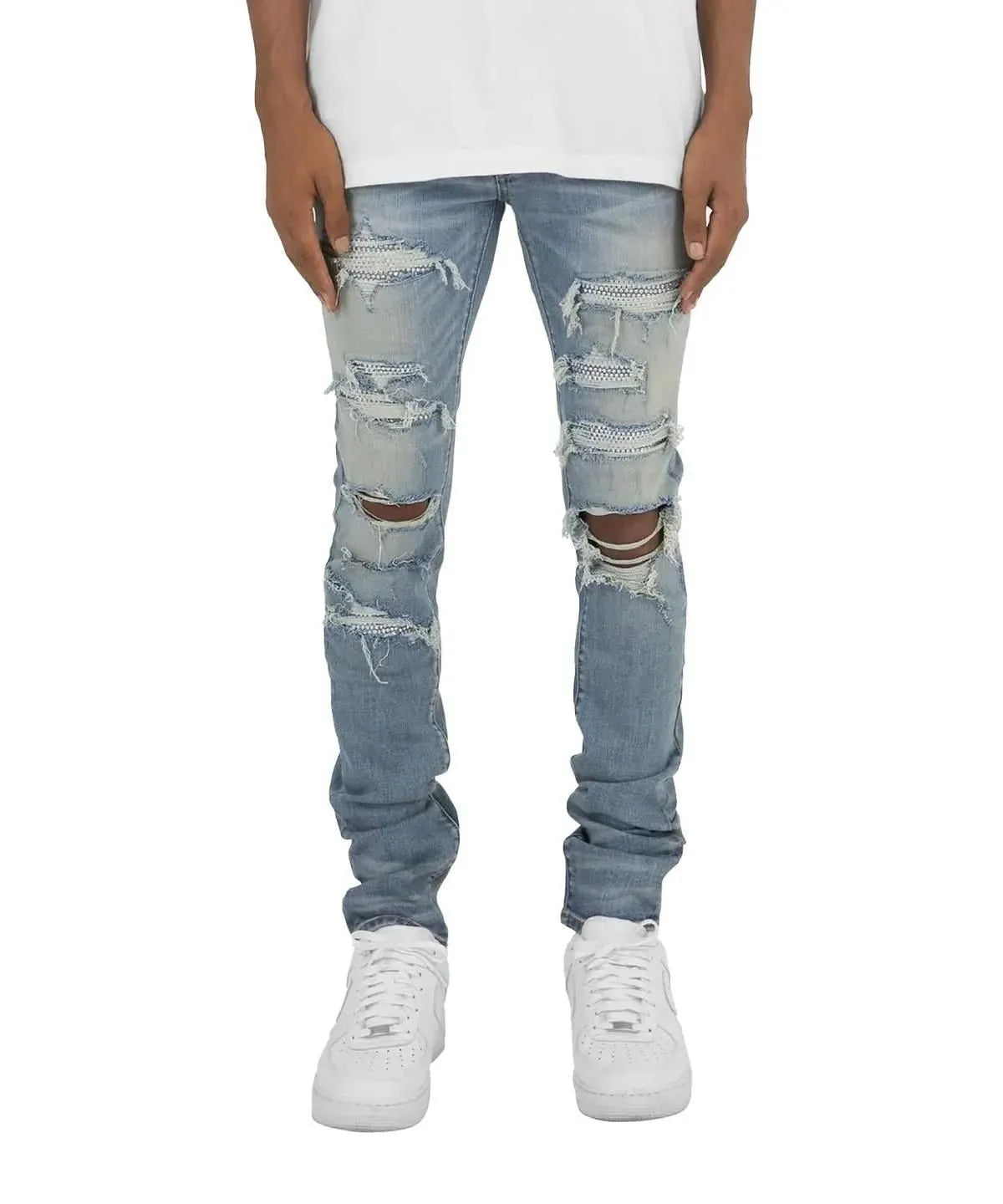 mnml（ミニマル）X201 Rhinestone Skinny Denim