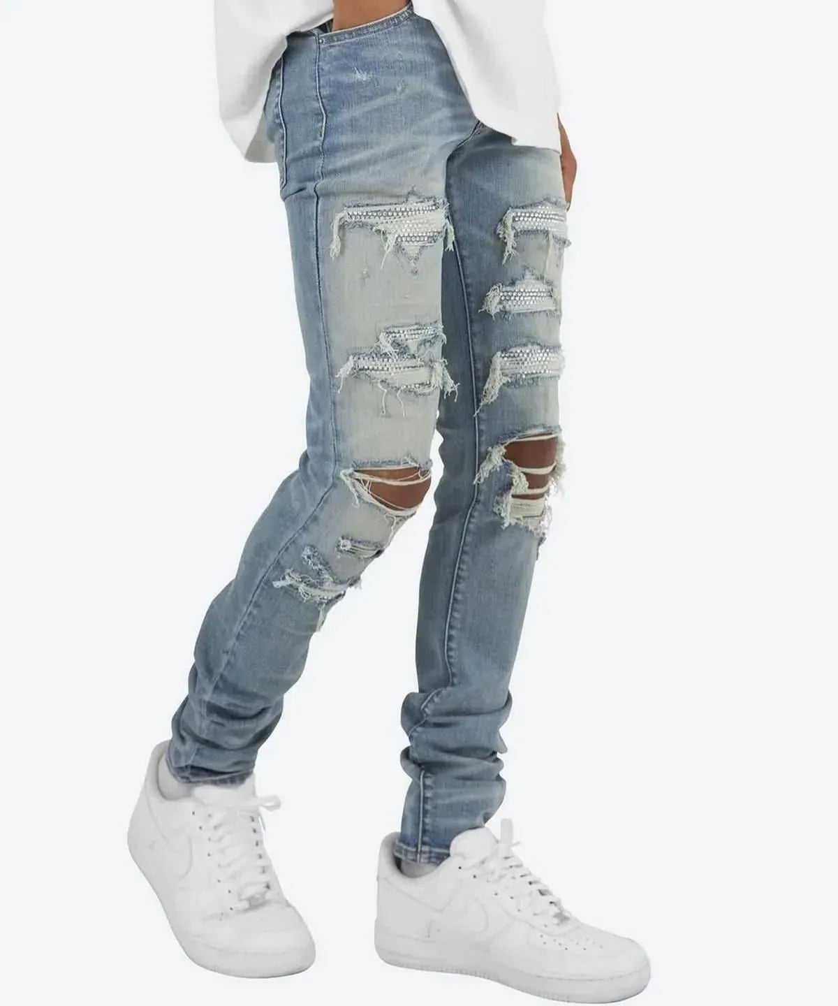 mnml（ミニマル）X201 Rhinestone Skinny Denim
