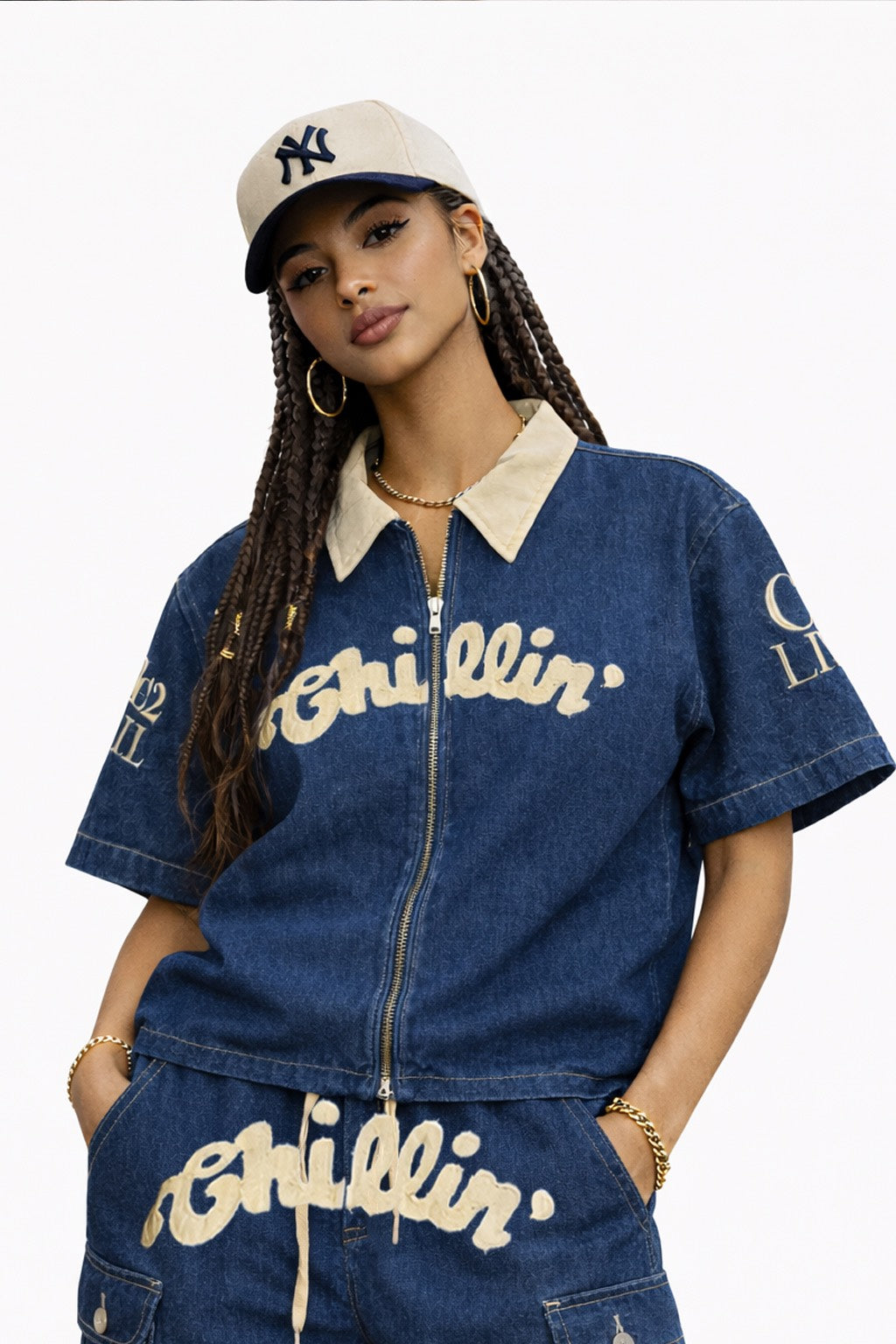 CHILLIN' -Denim Open Zip Shirts-　　　