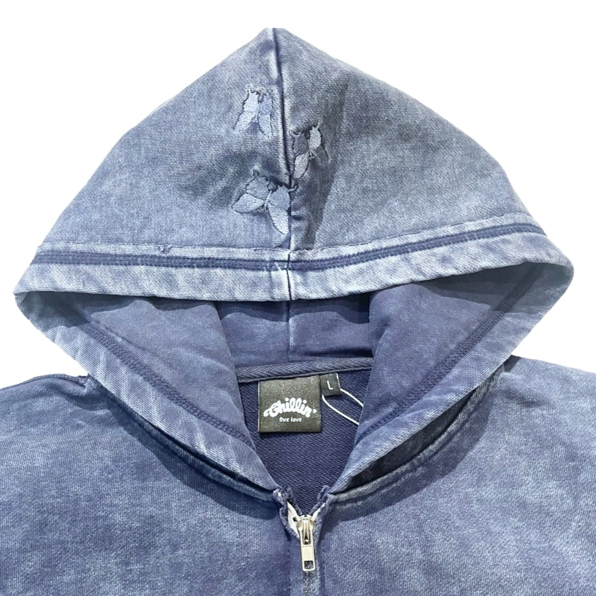 CHILLIN' -NY BUTTERFLY PIGMENT ZIP HOODIE-