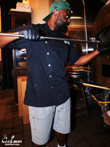 シェフパンツ Chef Pants Short Front Pocket Hickory Black