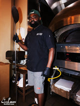 シェフパンツ Chef Pants Short Front Pocket Hickory Black
