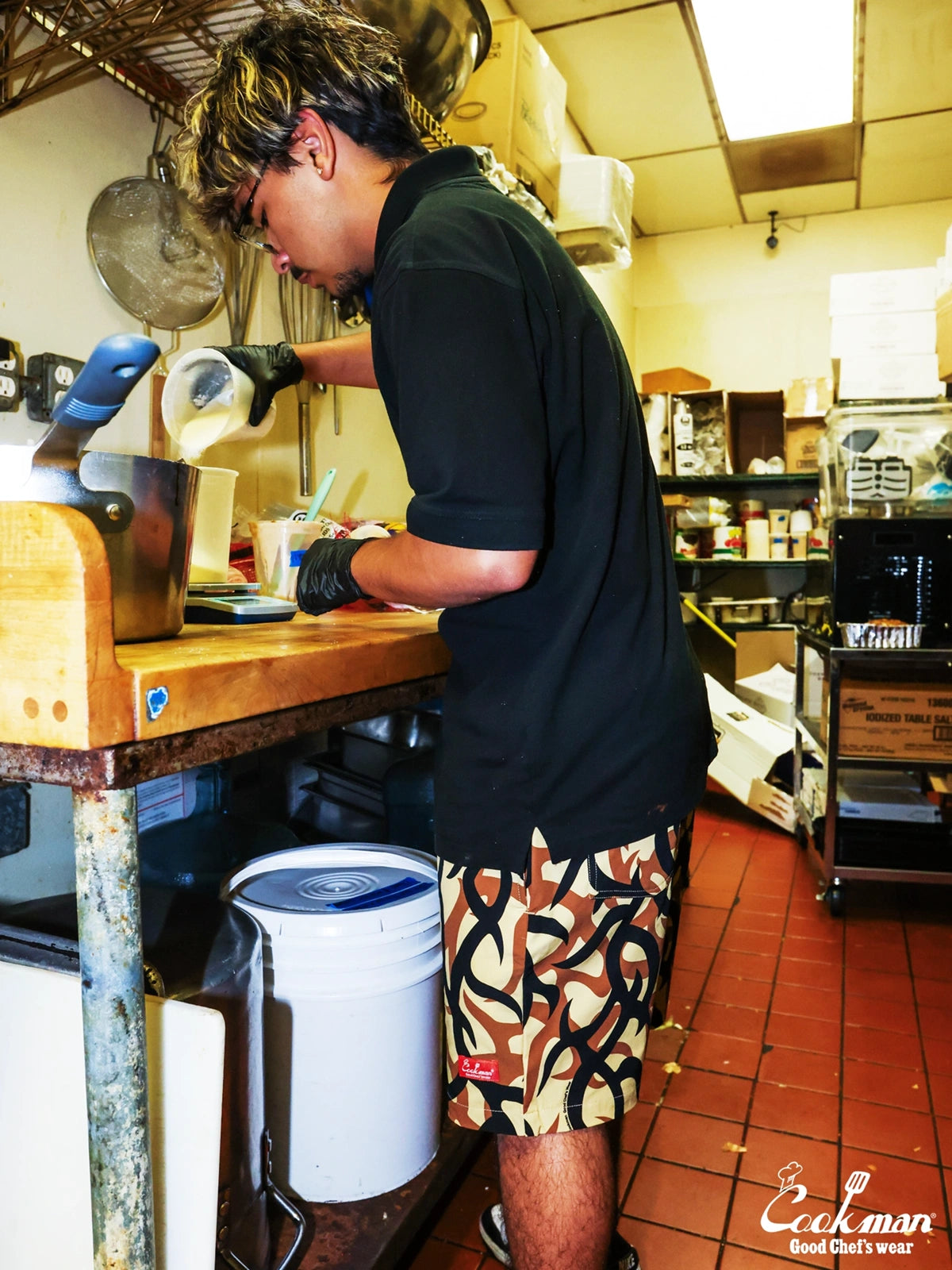 シェフパンツ Chef Pants Short Light Tribal Camo Beige