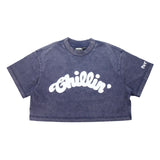CHILLIN' Women's Big Logo Pigment Cropped S/Tee