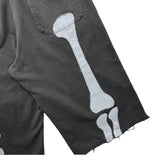 vanson  Bone Patch Sweat Shorts- Black / White