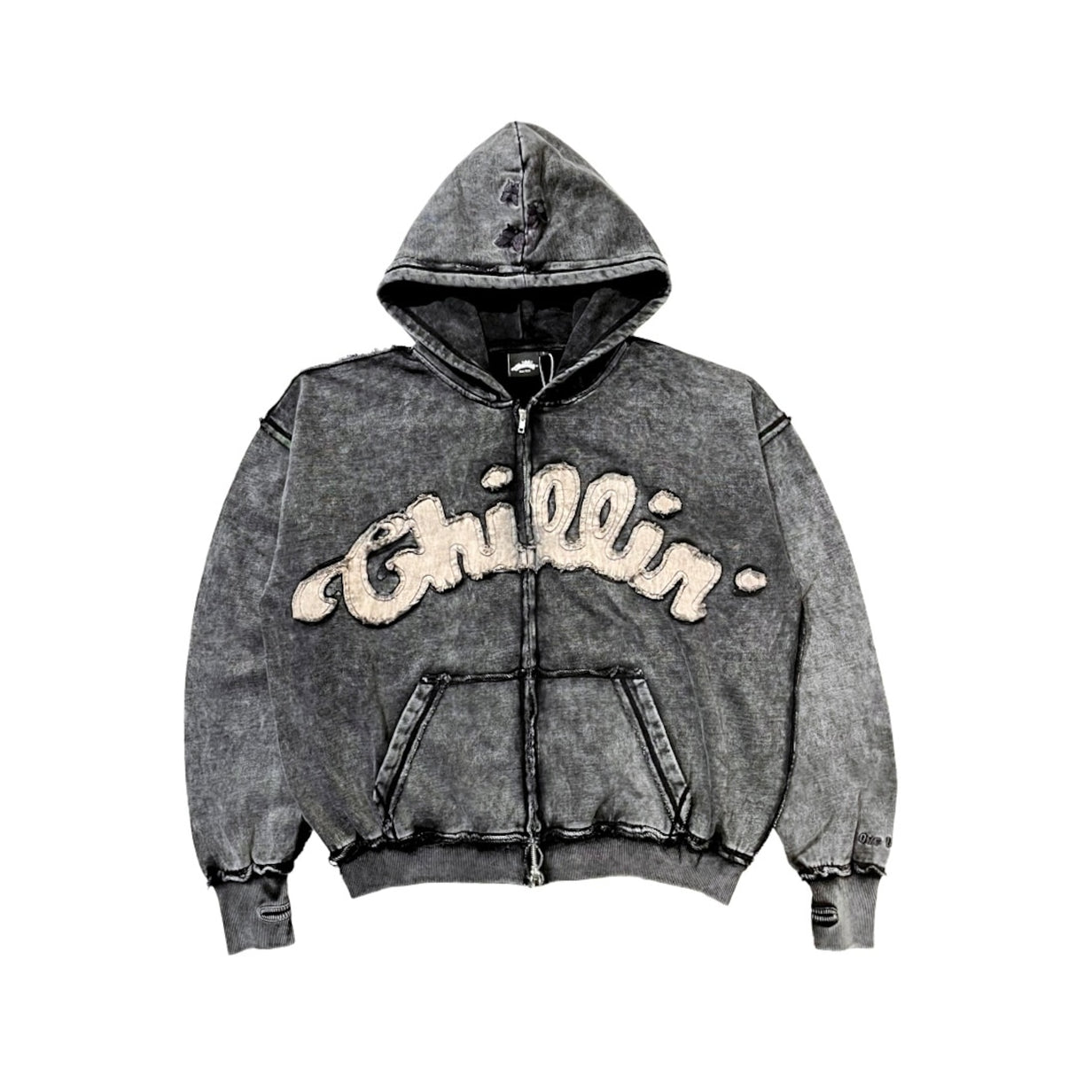 CHILLIN' -NY BUTTERFLY PIGMENT ZIP HOODIE-