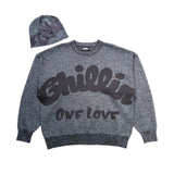 CHILLIN' -SHINY SWEATER- BLACK（beanie付き）