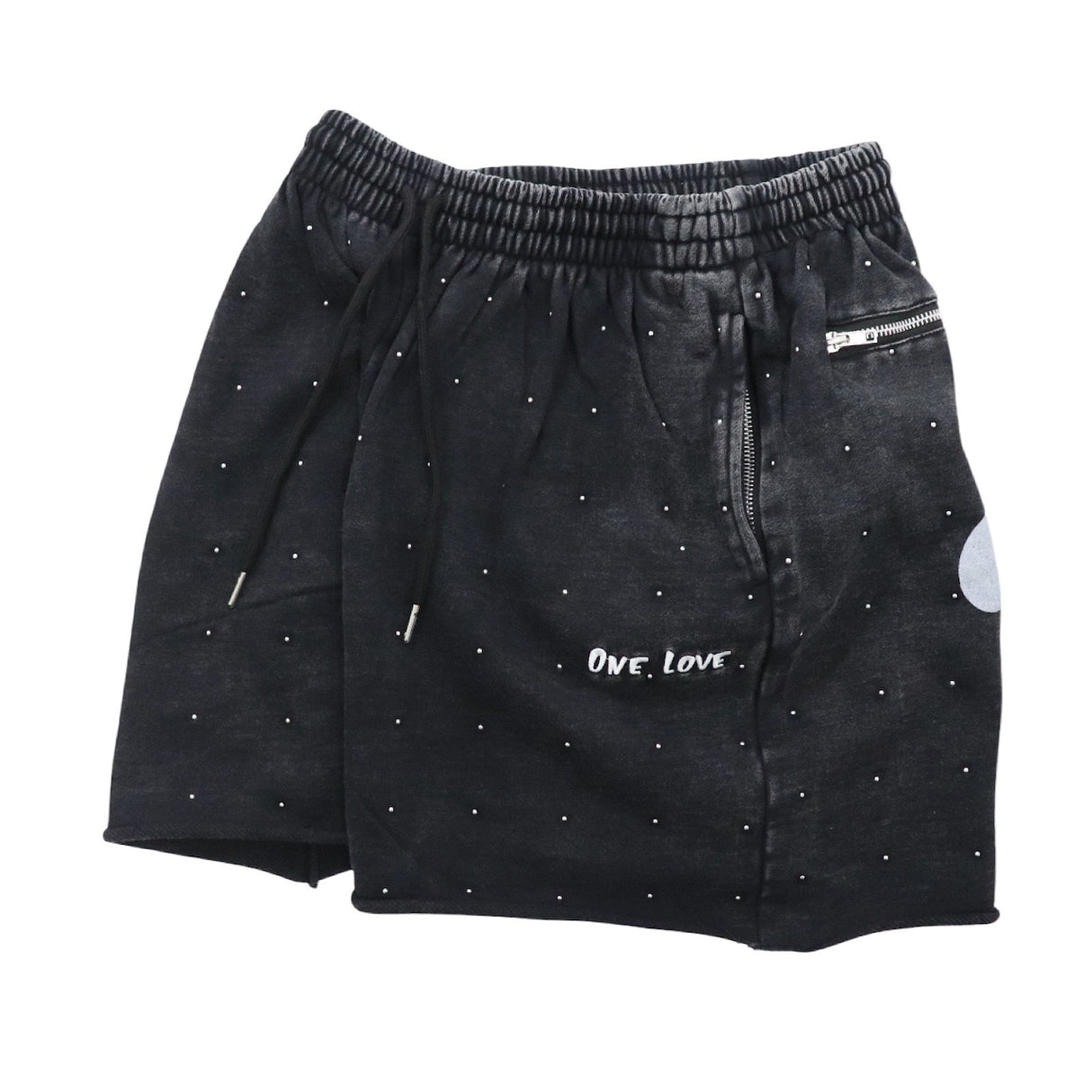 CHILLIN'  Studs Pigment Sweat Shorts- Black