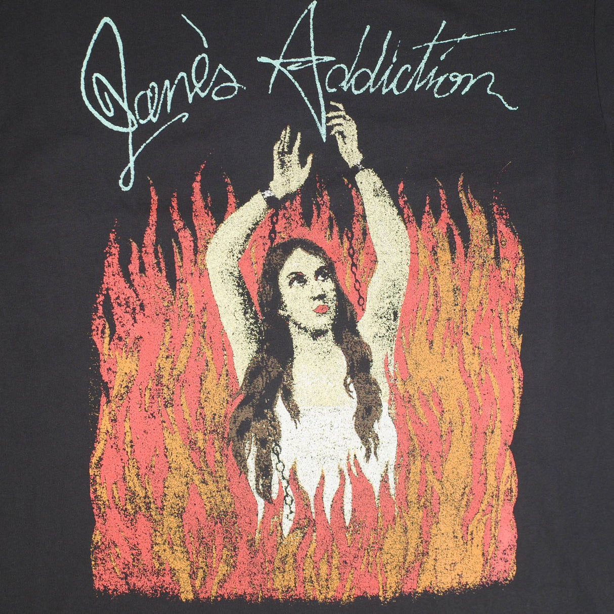 Giant Vintage JANES ADDICTION BURNING LADY SCREEN PRINT OVERSIZED BOX SILHOUETTE T-SHIRTS
