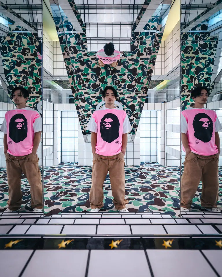 ©SAINT M×××××× SM-HR1-0000-C33 / BAPE_SS TEE / HANDPRINT / Tシャツ