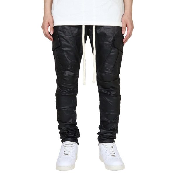 mnml（ミニマル）Cargo Drawcord Pants Waxed Black 25ml-aw470p