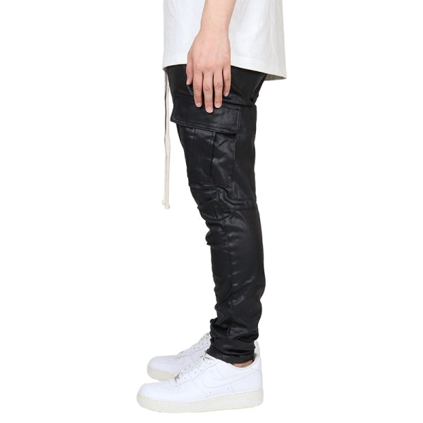 mnml（ミニマル）Cargo Drawcord Pants Waxed Black 25ml-aw470p