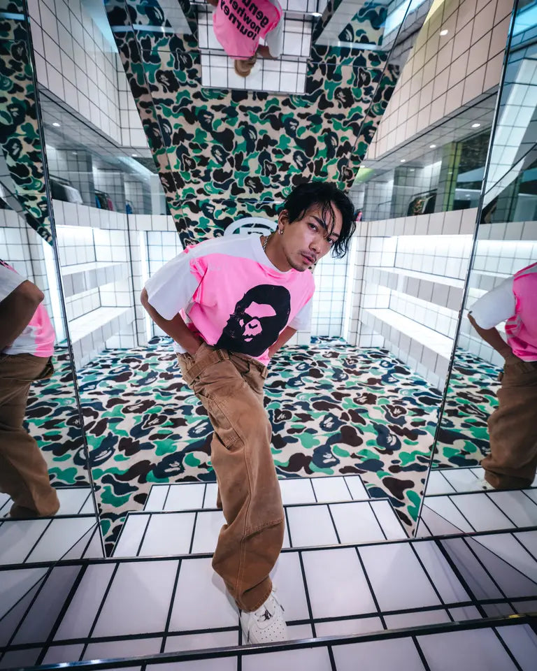 ©SAINT M×××××× SM-HR1-0000-C33 / BAPE_SS TEE / HANDPRINT / Tシャツ