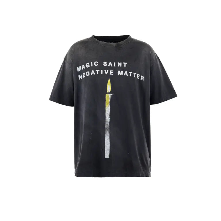 ©SAINT M×××××× SM-HR8-0000-008 / SS TEE / CANDLE / BLACK / Tシャツ