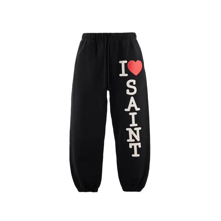 SM-MK8-0000-062 / SWEAT PANTS / I LOVE SAINT / BLACK / スウェットパンツ