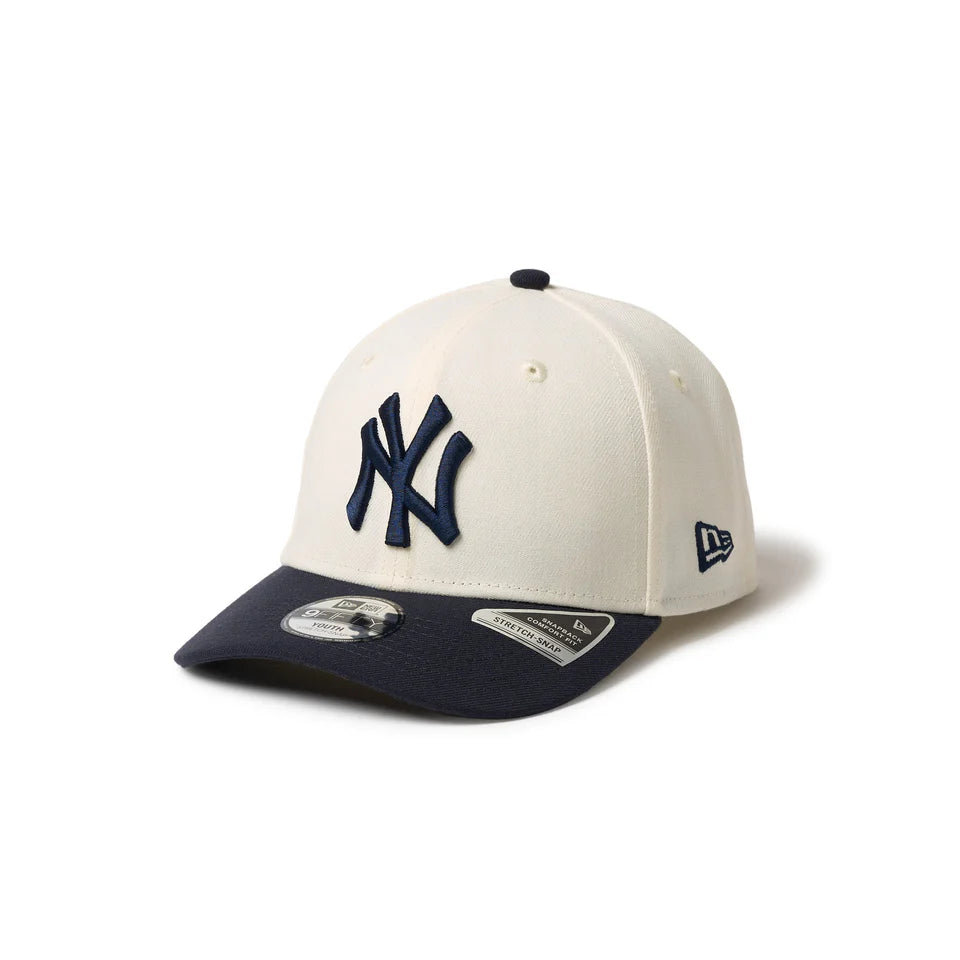 キッズ Youth 9FIFTY ストレッチスナップ ニューヨーク・ヤンキース クロームホワイト/ネイビー【14671546】